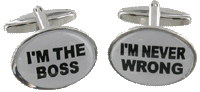 Sarome "Never Wrong Boss" Cufflinks
