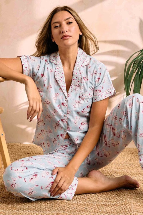 Cottonreal Rose Garden Flora Short Sleeve PJ Set
