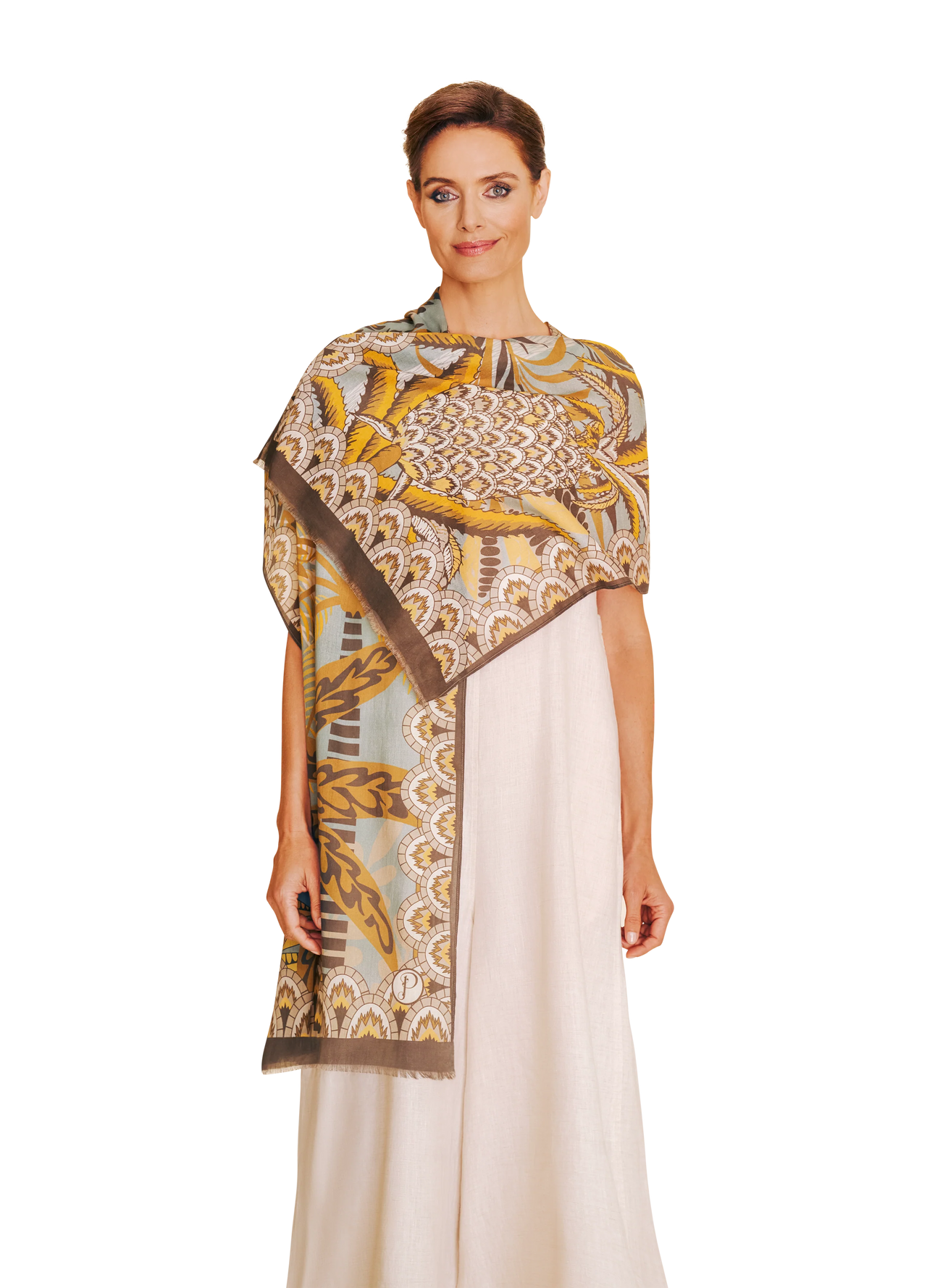 Powder Cotton Scarf - Patterned Palms