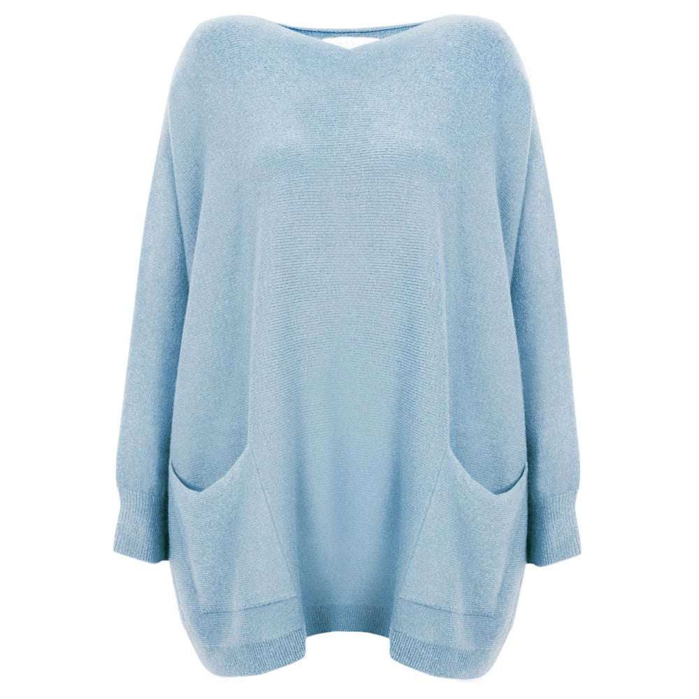 Amazing Woman Caryf Oversized Crystal Blue Jumper