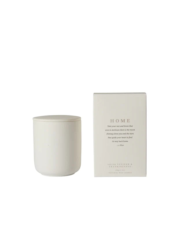 Chalk Shiso Vetiver & Frankincense White Candle 280g