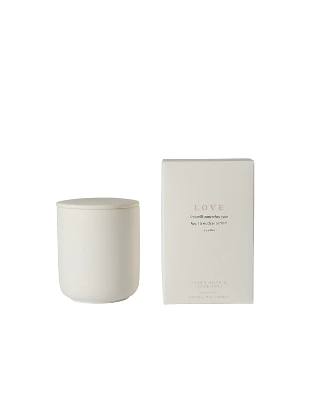 Chalk Tonka Bean & Patchouli White Candle 280g