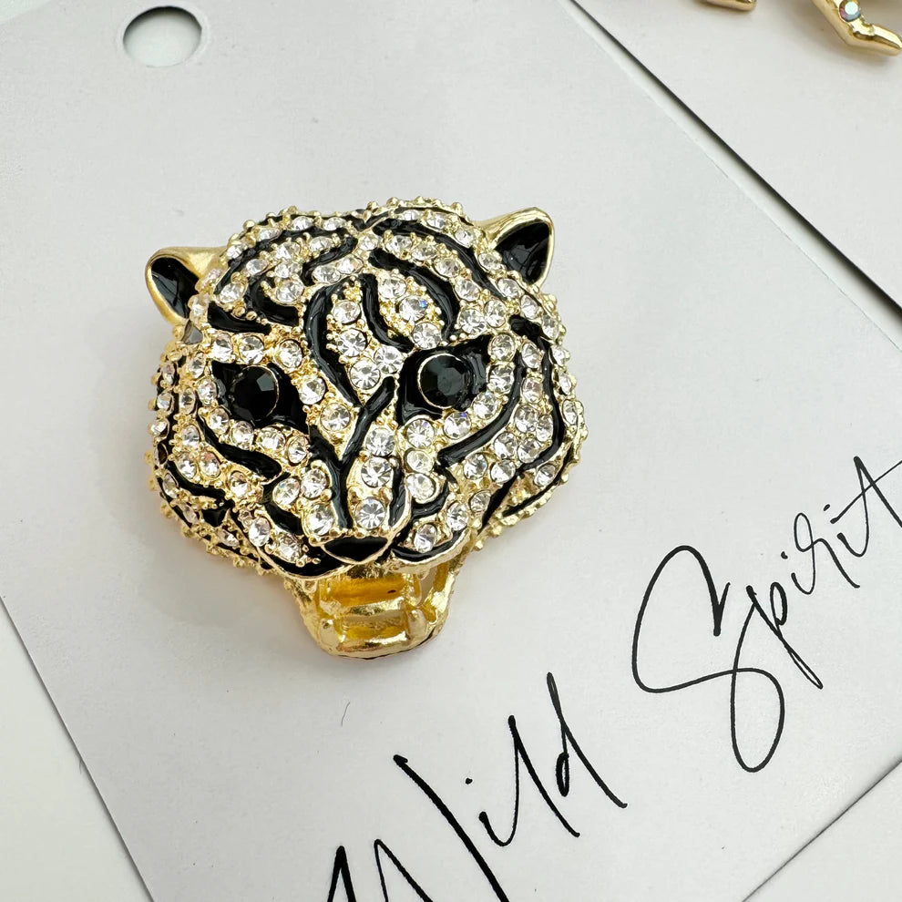Wild Spirit Small Tiger Head Brooch
