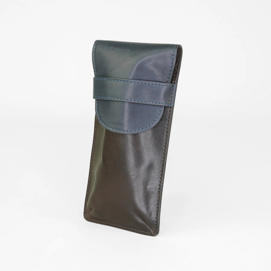 Sophos Leather Flap Over Glasses Case Brown