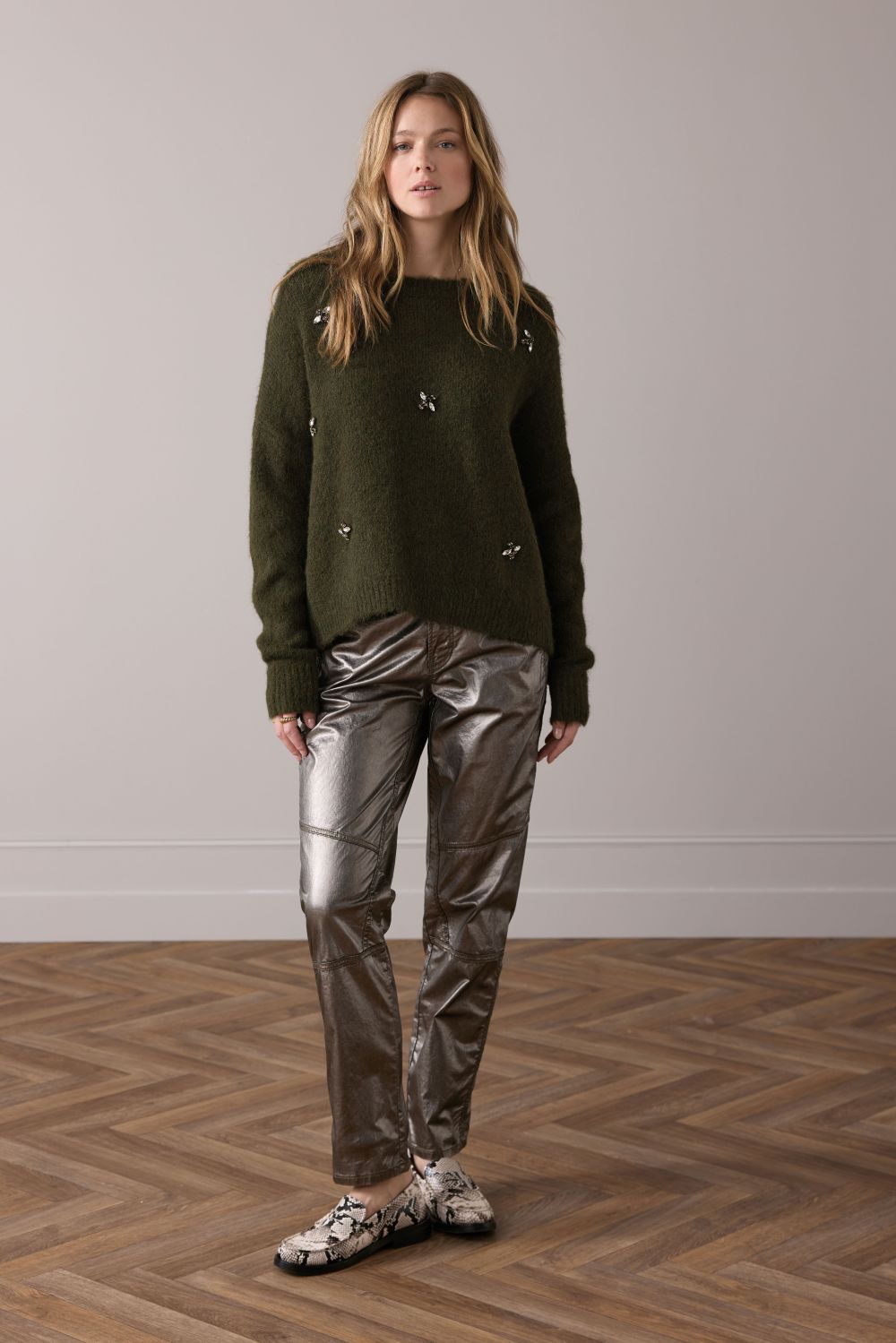 Summum Embellished Knit Jumper - Dark Camo