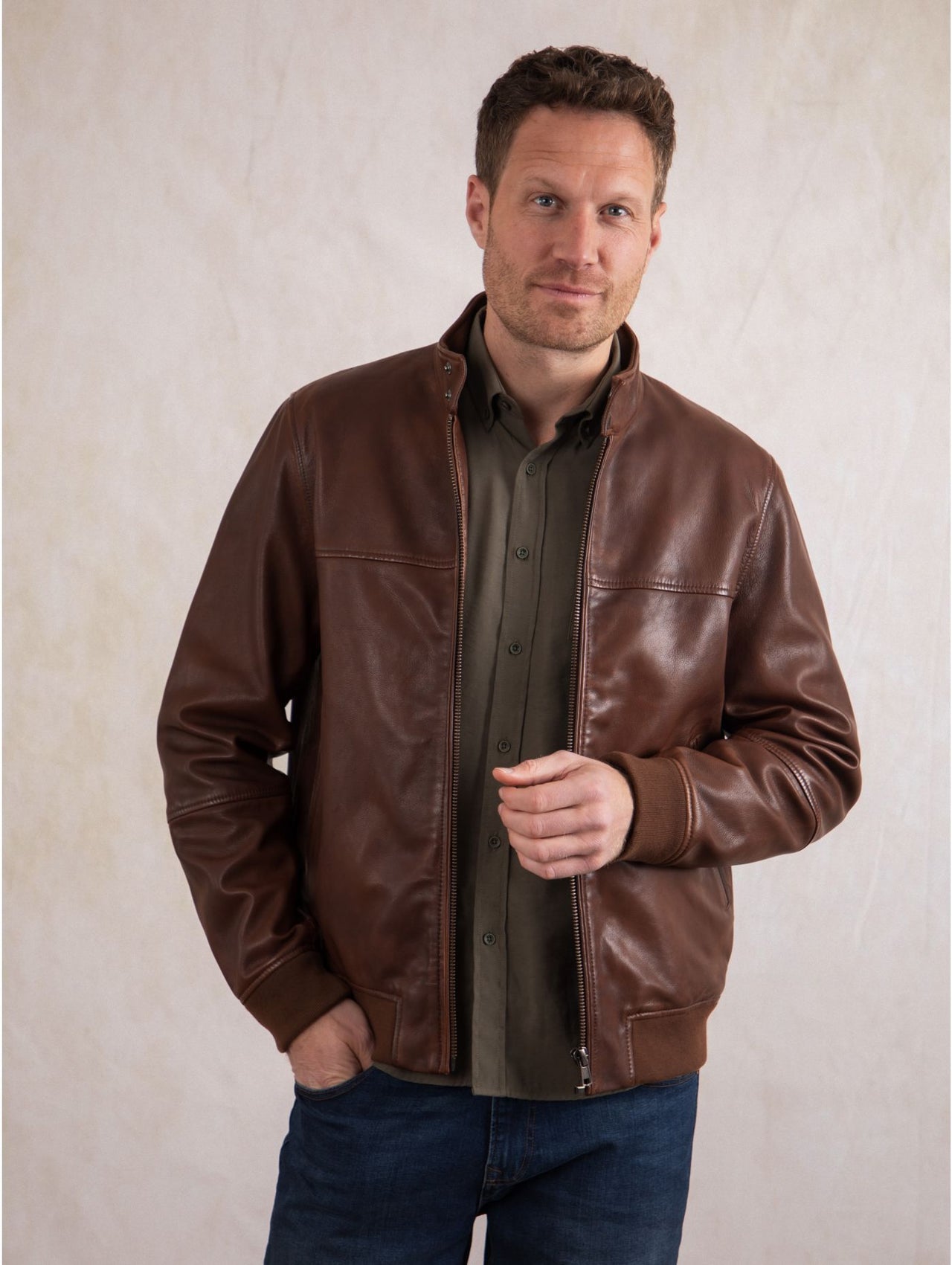 Lakeland Hayton Leather Jacket - Cognac