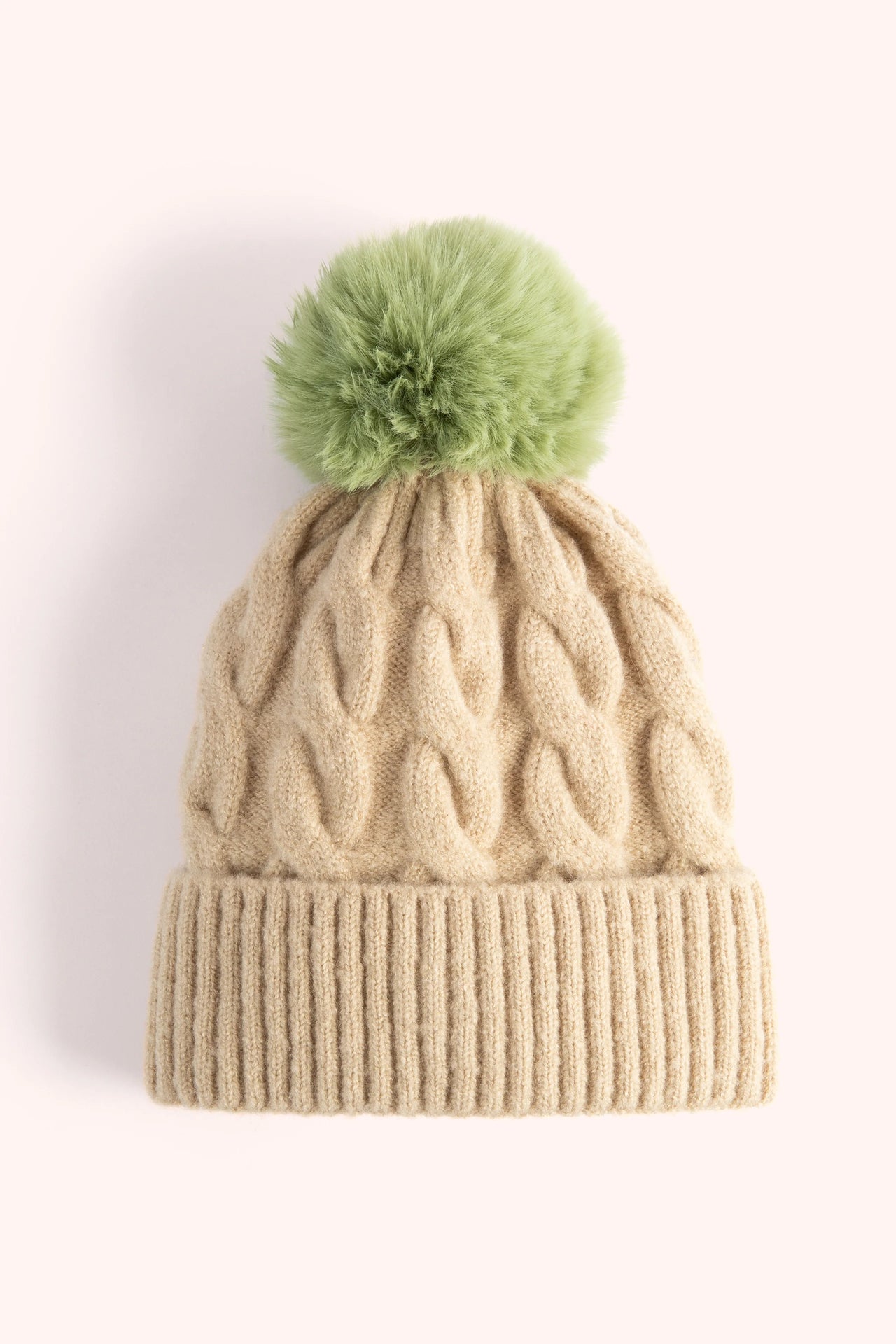 Powder Elise Bobble Hat- Cream/Sage