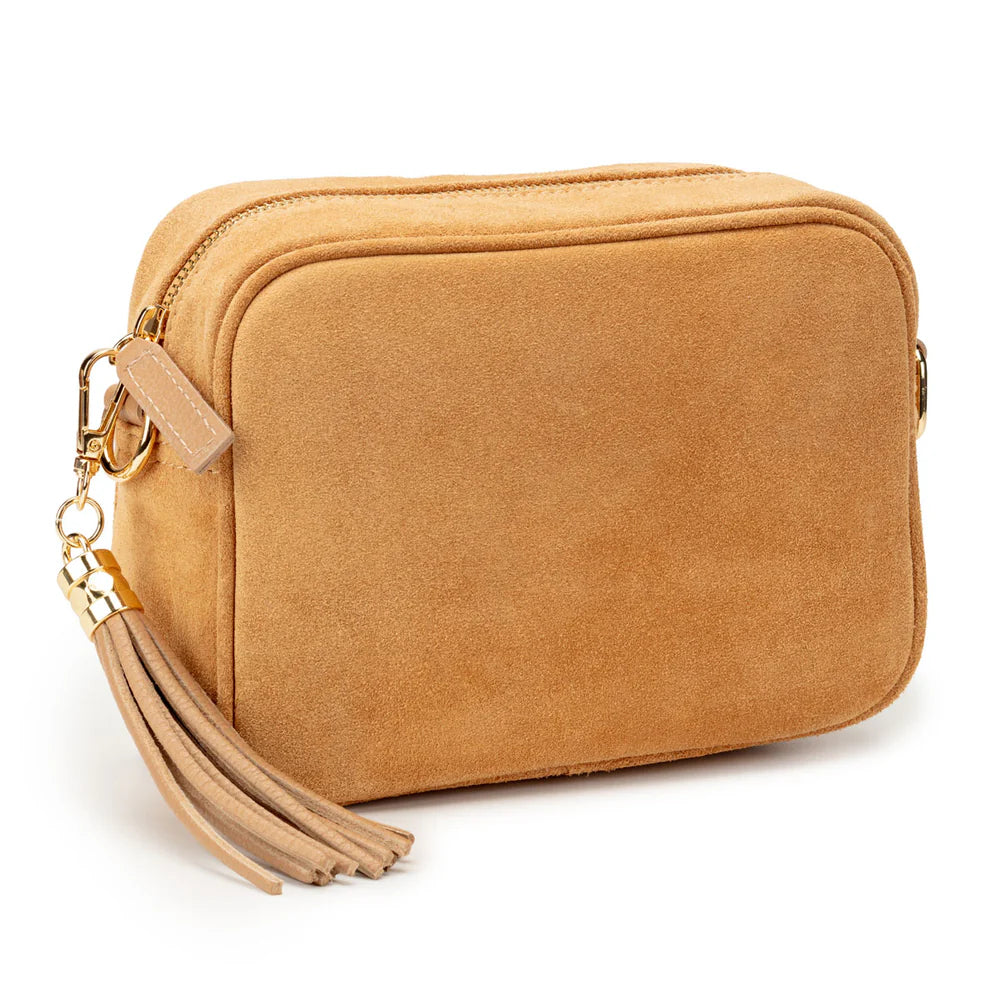 Elie Beaumont Crossbody Handbag - Suede Caramel