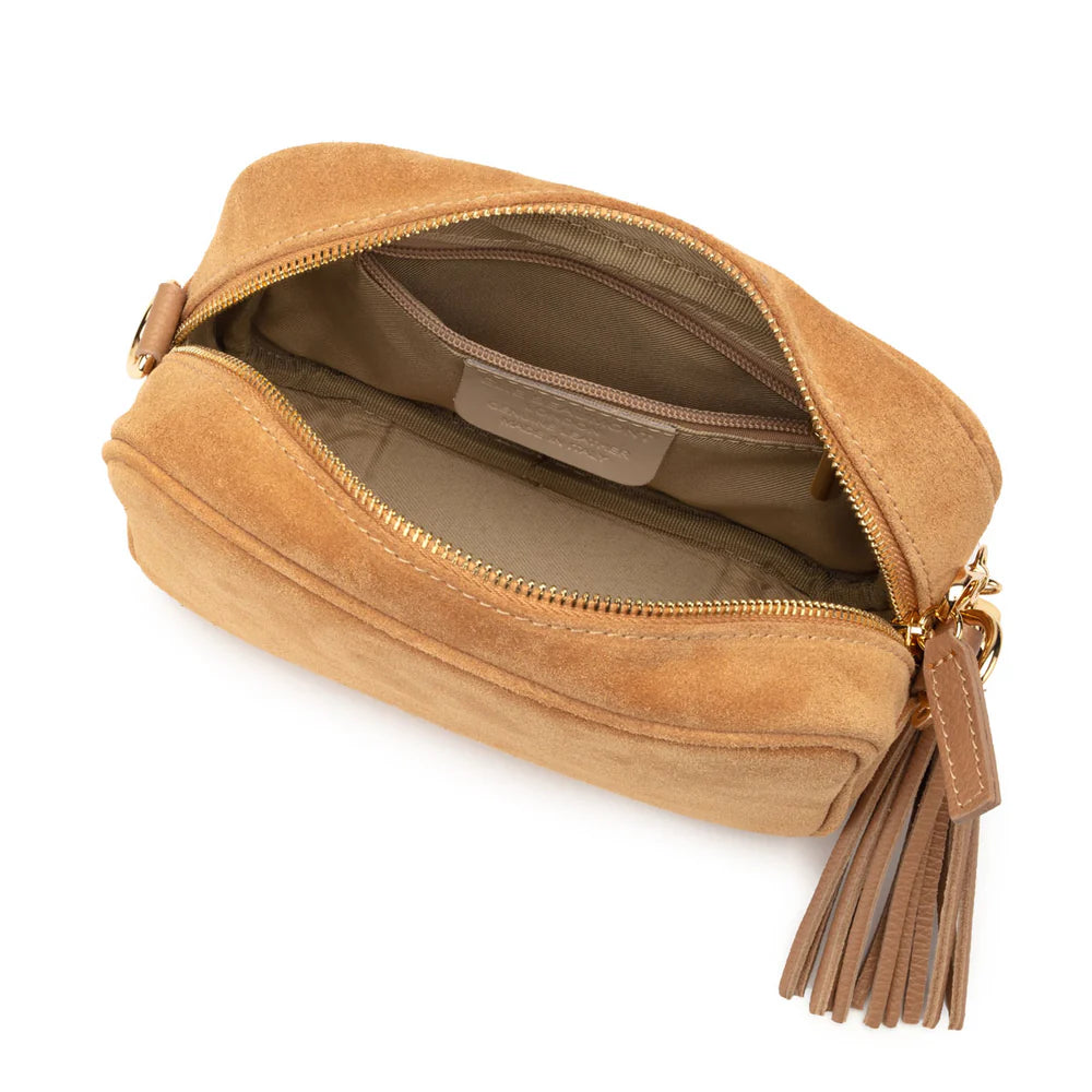 Elie Beaumont Crossbody Handbag - Suede Caramel