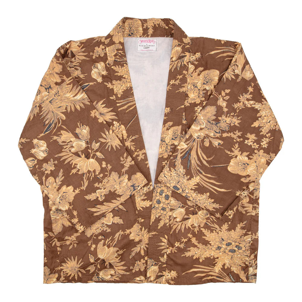 Elie Beaumont Serendipity Short Kimono - Coffee Blossom