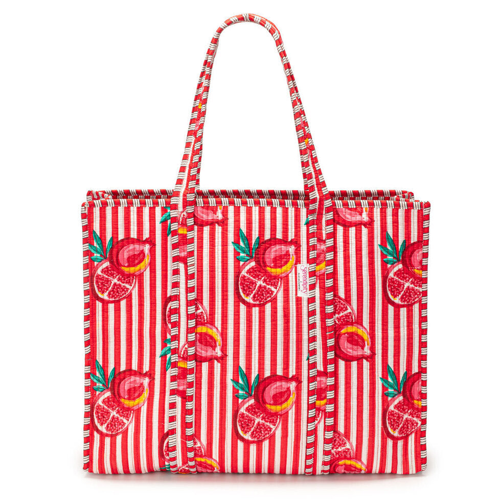 Elie Beaumont Serendipity Cotton Tote Bag - Pink Pomegranate