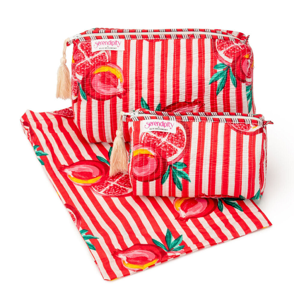 Elie Beaumont Serendipity Cosmetic Cases Pomegranate