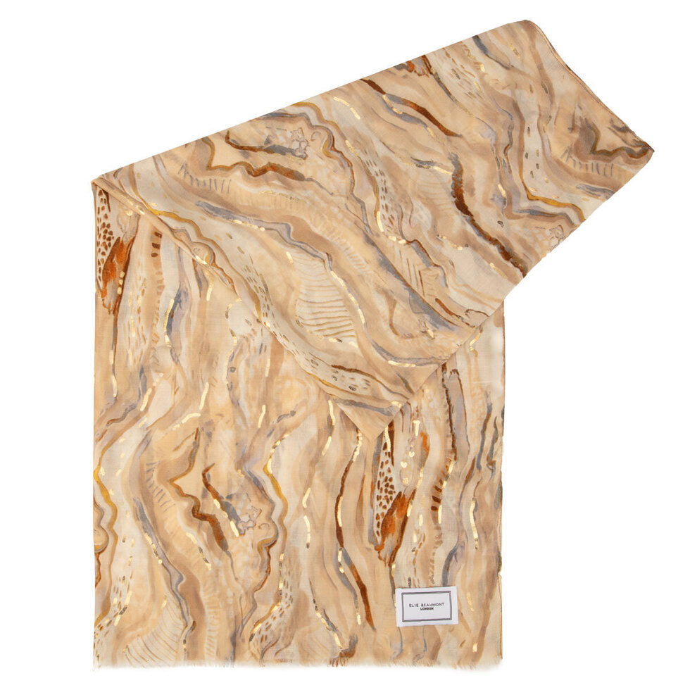 Elie Beaumont Light Weight Scarf - Marble Metallic