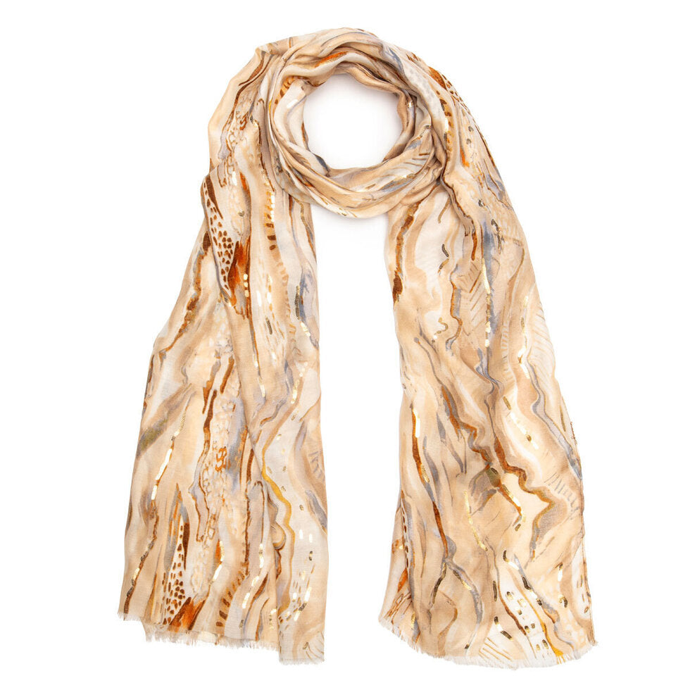 Elie Beaumont Light Weight Scarf - Marble Metallic