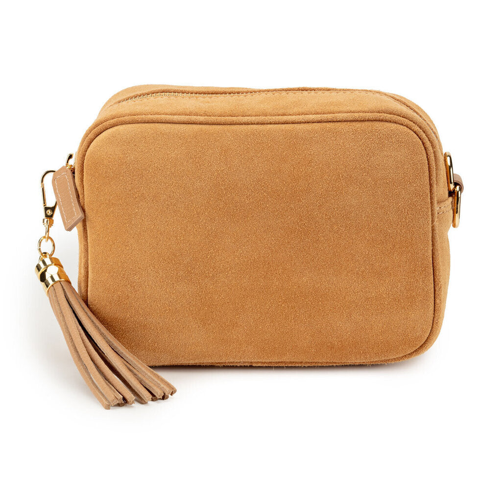 Elie Beaumont Crossbody Handbag - Suede Camel