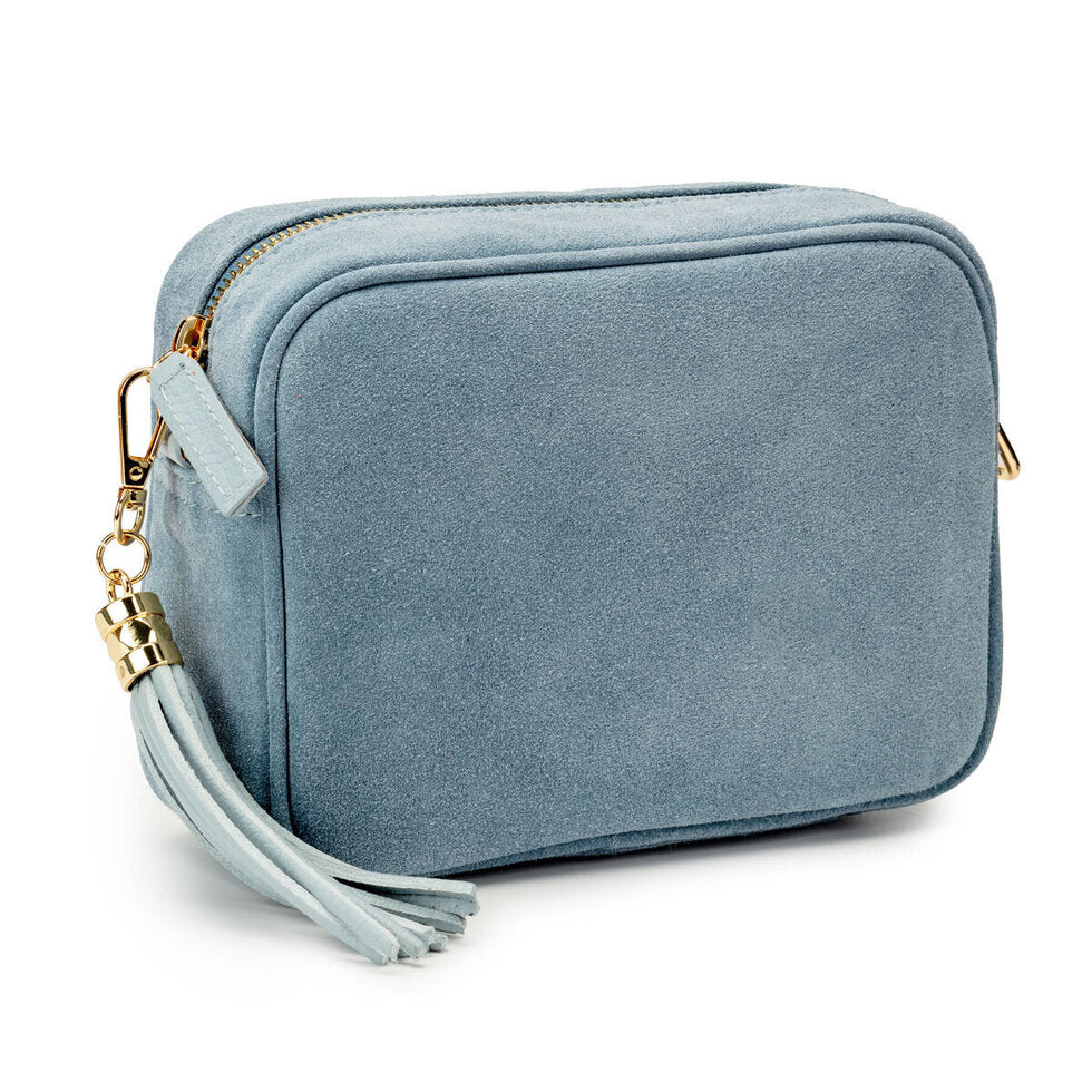 Elie Beaumont Crossbody Handbag - Suede Powder Blue