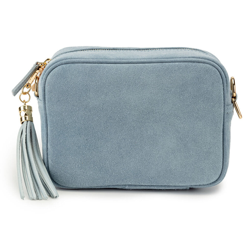 Elie Beaumont Crossbody Handbag - Suede Powder Blue