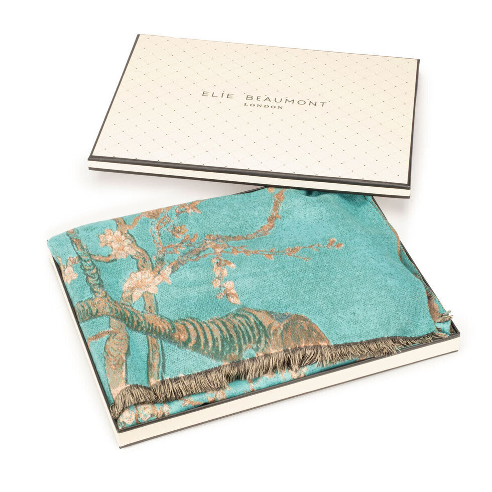 Elie Beaumont Winter Scarf - Turquoise Blossoms