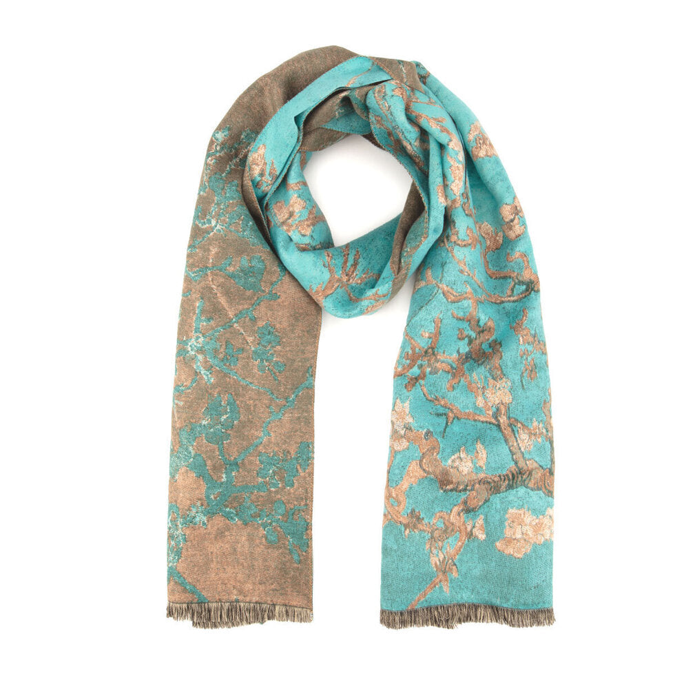 Elie Beaumont Winter Scarf - Turquoise Blossoms