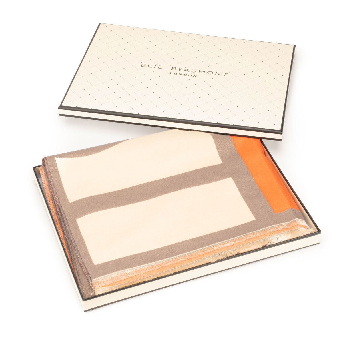 Elie Beaumont Winter Scarf - Grey,Cream Art Deco