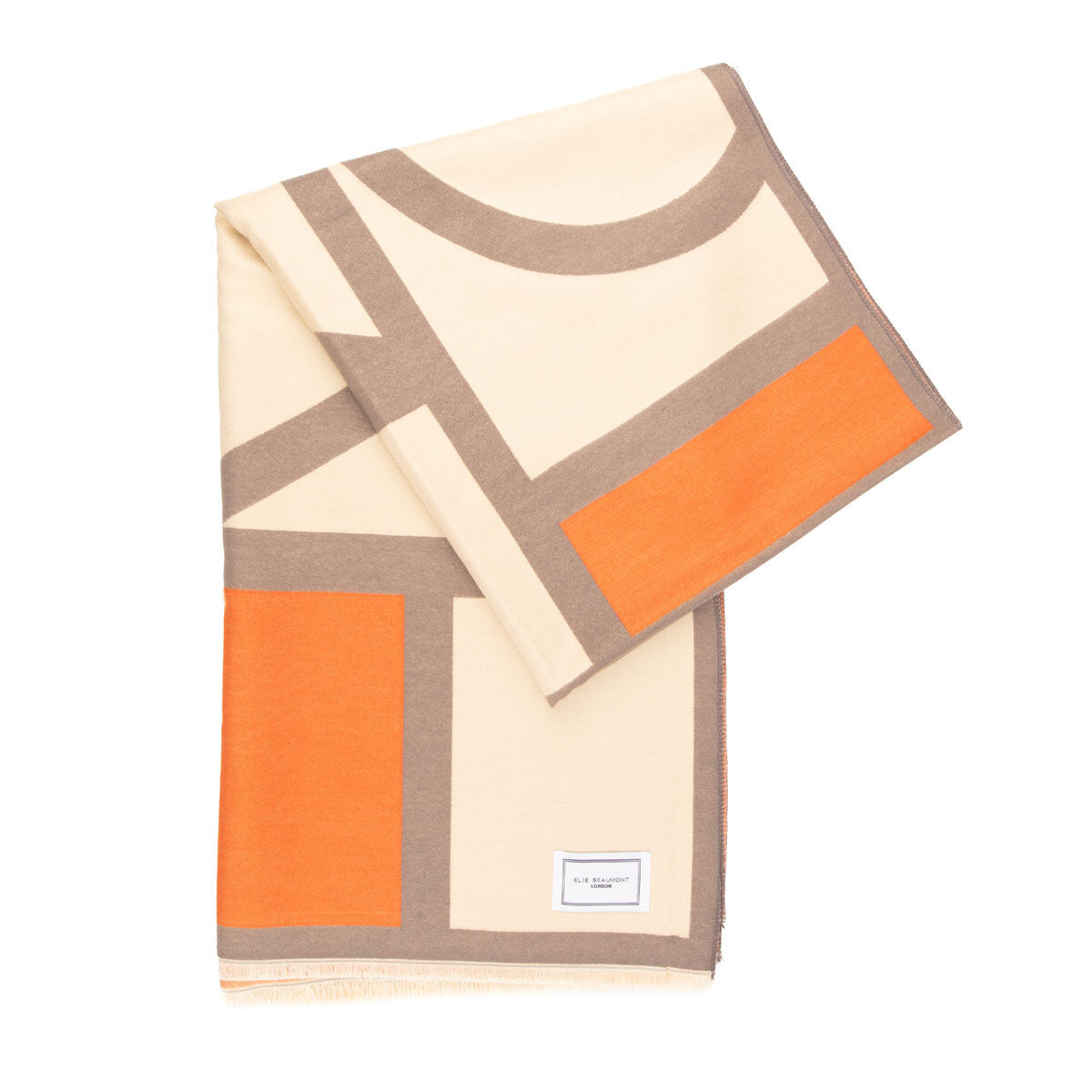 Elie Beaumont Winter Scarf - Grey,Cream Art Deco