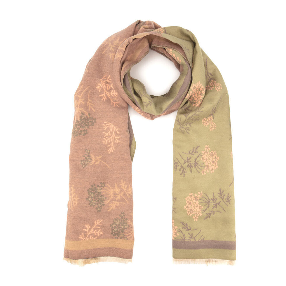 Elie Beaumont Winter Scarf- Olive Floral