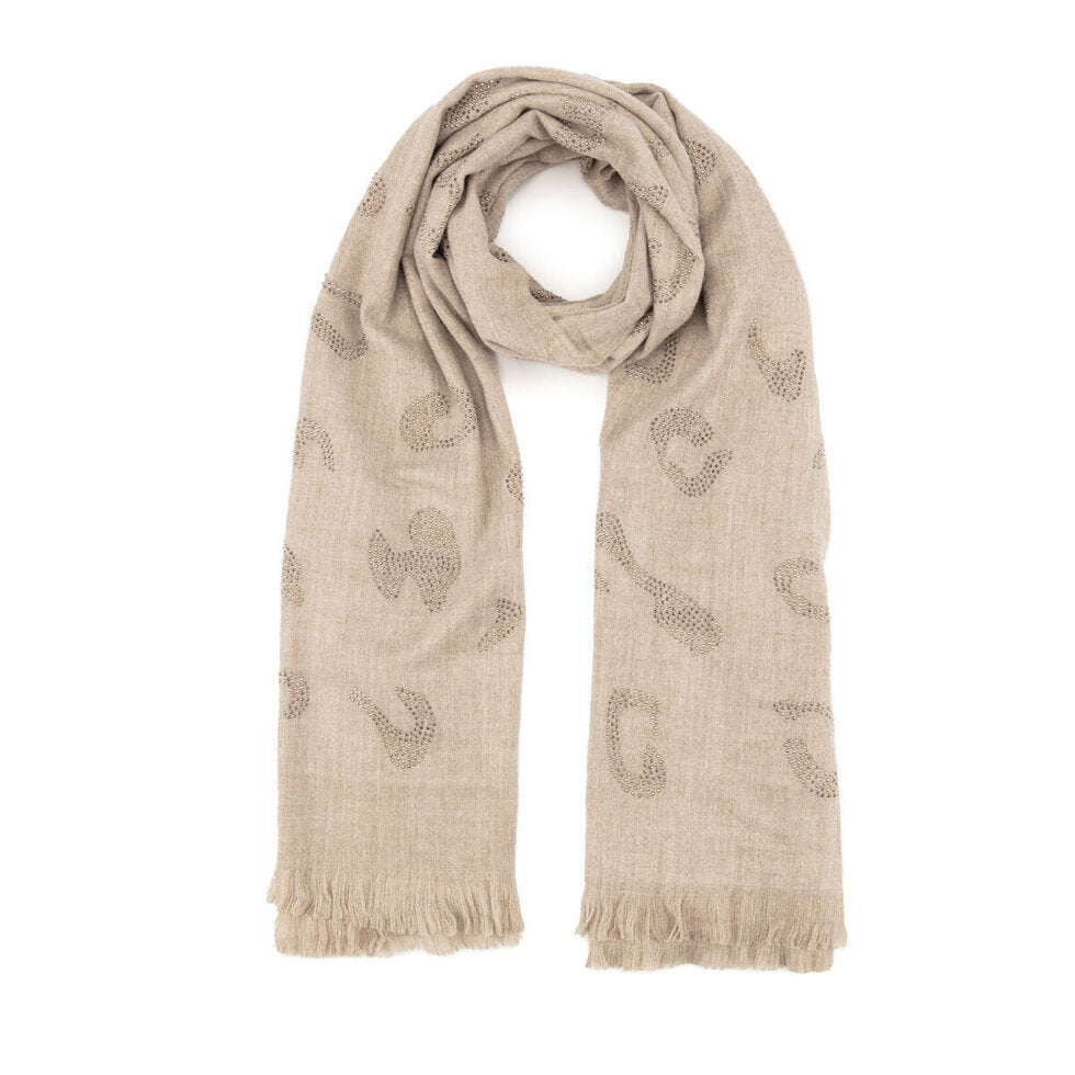 Elie Beaumont Winter Scarf Elite- Sand Leopard