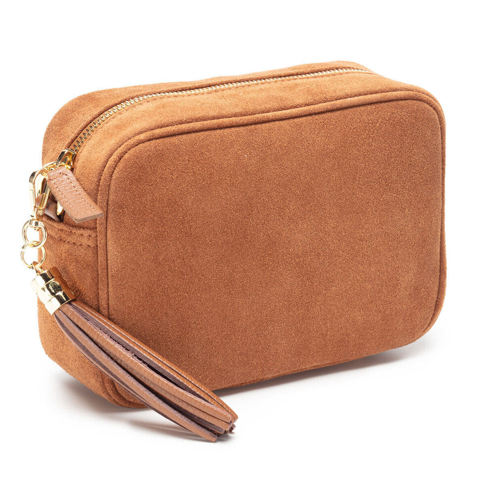 Elie Beaumont Crossbody Handbag - Suede Tan