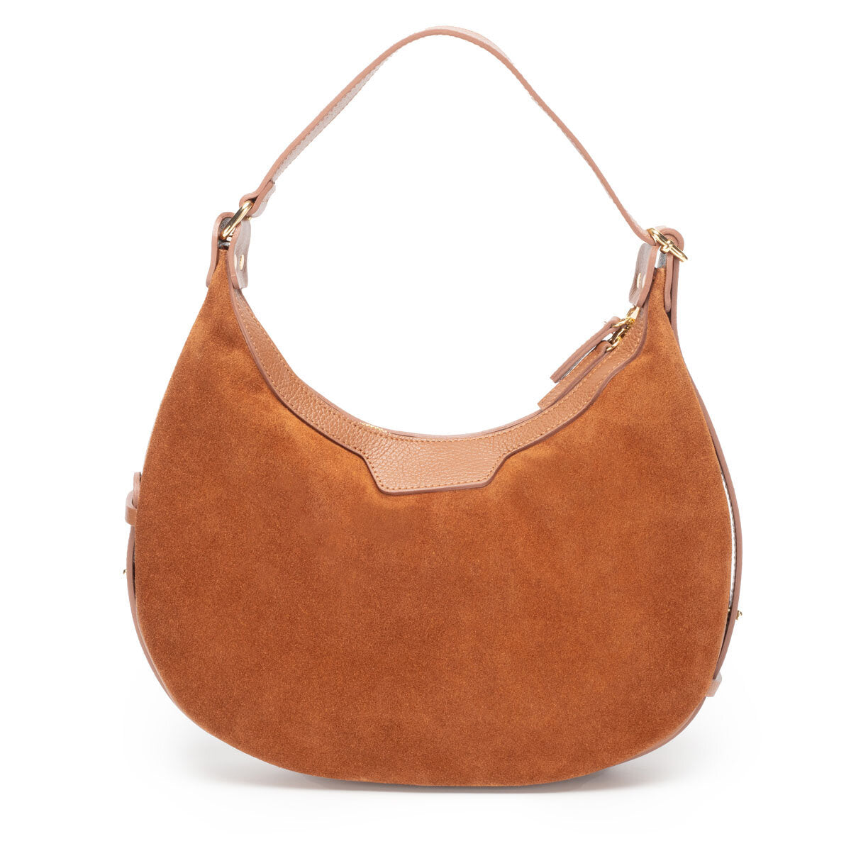 Elie Beaumont Shoulder Handbag - Crescent Suede Tan