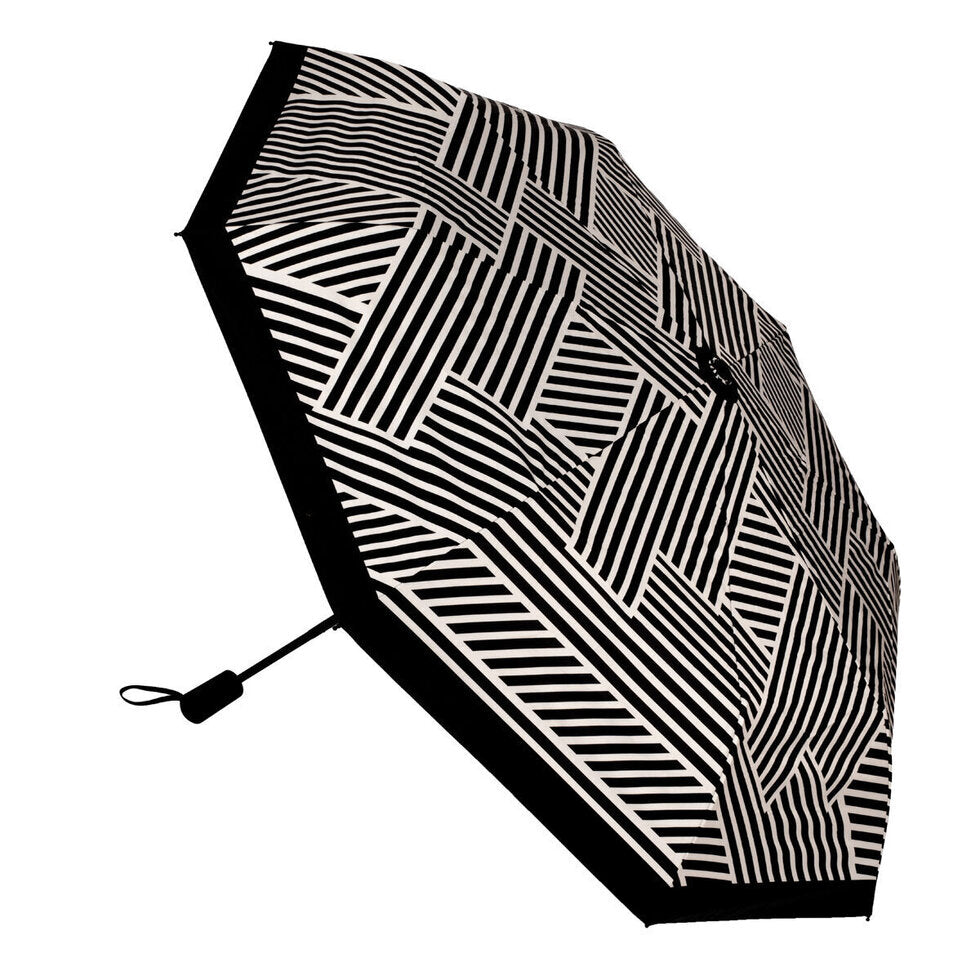 Elie Beaumont Umbrella Black And Sand Geometric