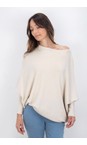 Amazing Woman Emilie Ivory Asymmetric Draped Jumper