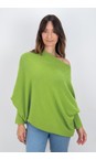 Amazing Woman Emilie Kiwi Asymmetric Draped Jumper