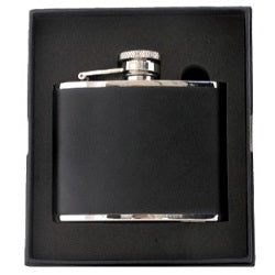 Sarome 6oz Black Leather Flask