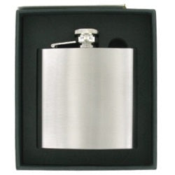 Sarome 6oz Polished Steel Flask Brushed
