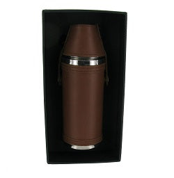 Sarome 8oz Brown Spanish Leather Flask