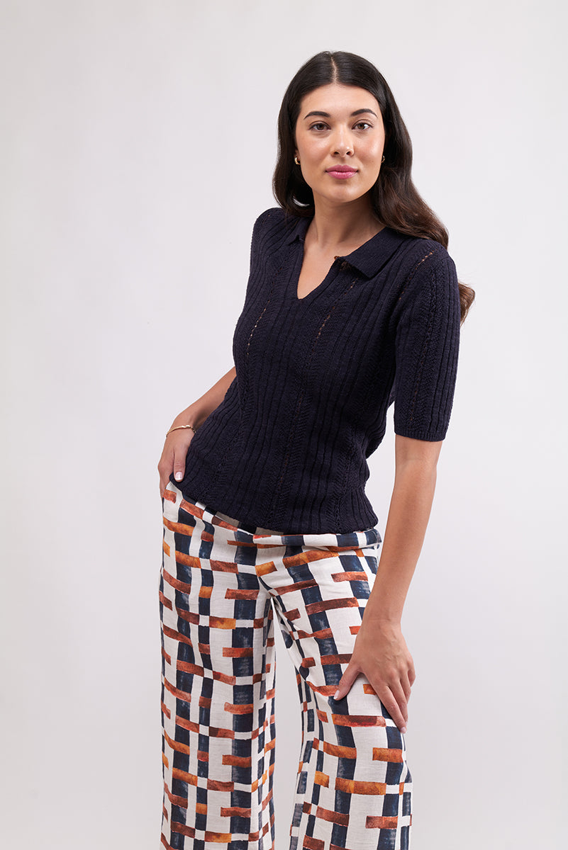 Foil It's Only Natural Off Grid Print Linen Trousers