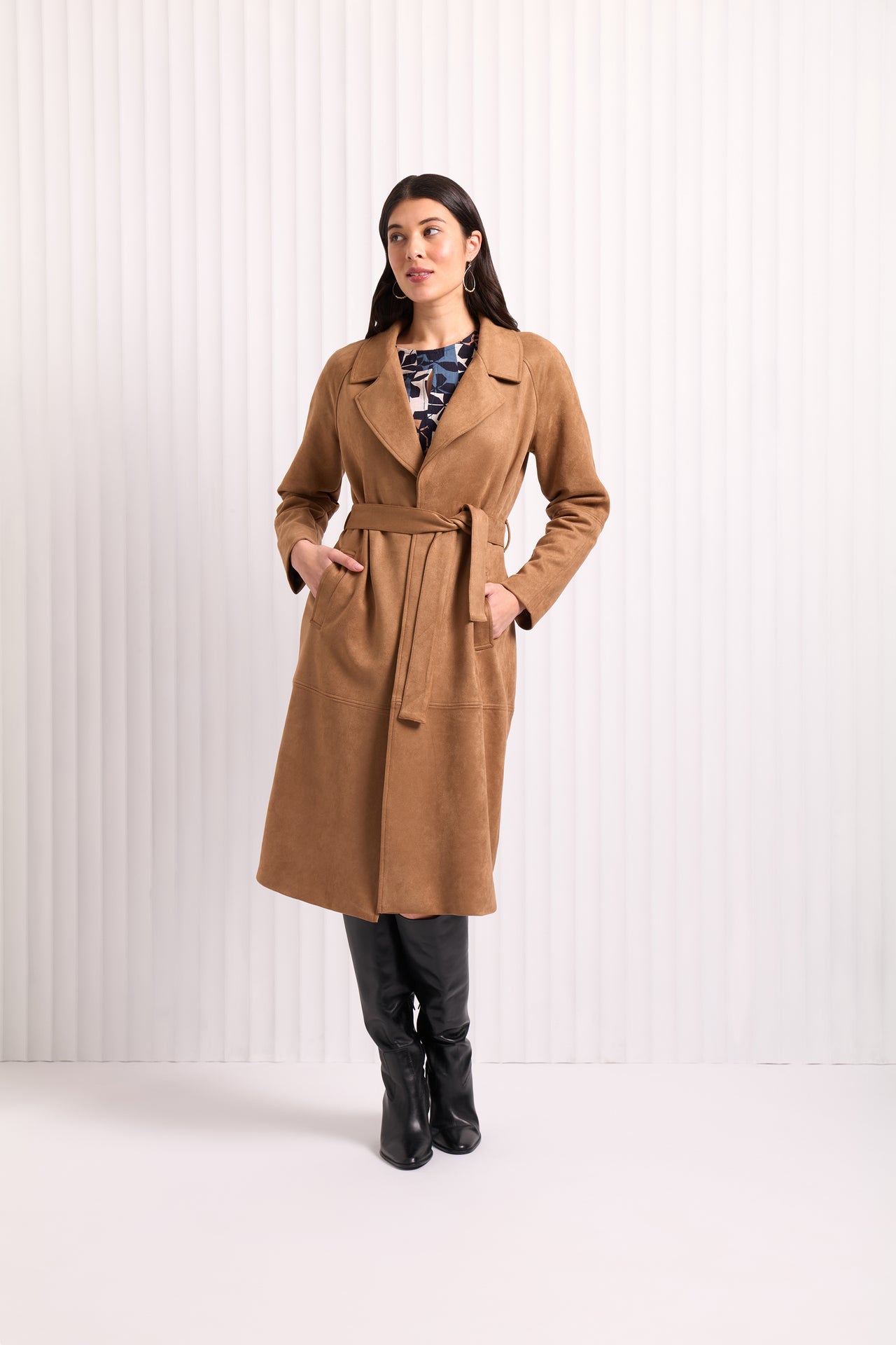 Foil Faux-Sure Trench Coat - Biscuit
