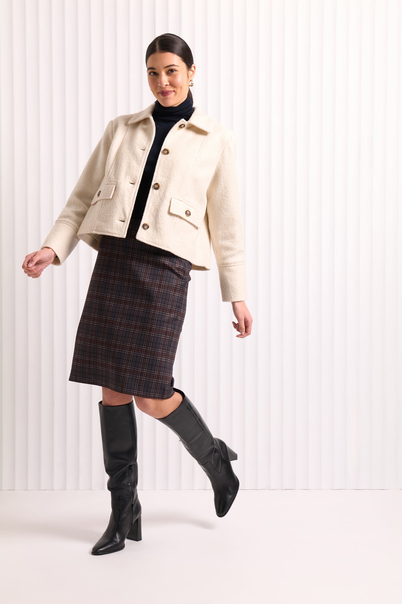 Foil Sew Happy Coat - Winter White