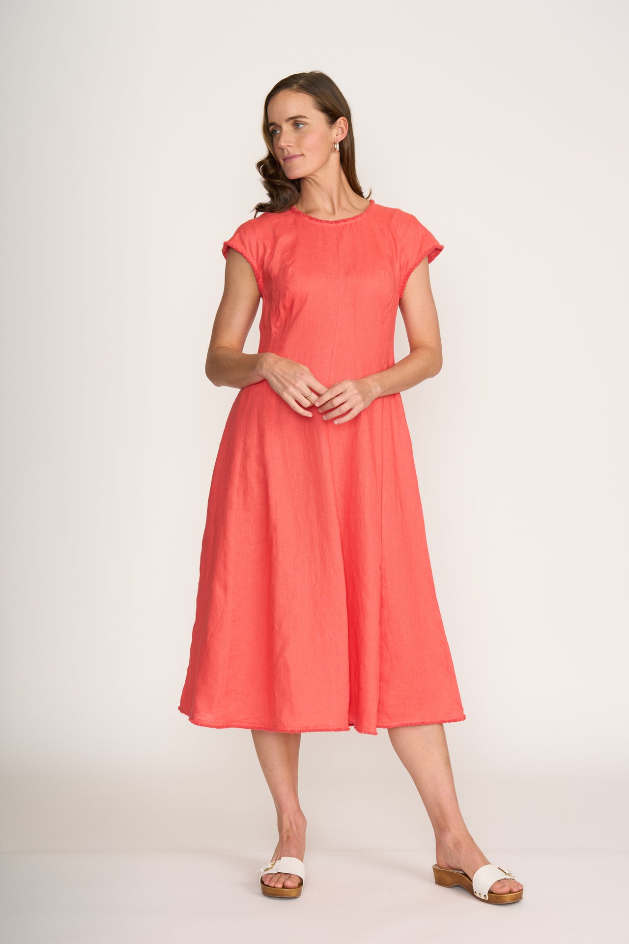 Foil Festival Event Dress - Melon