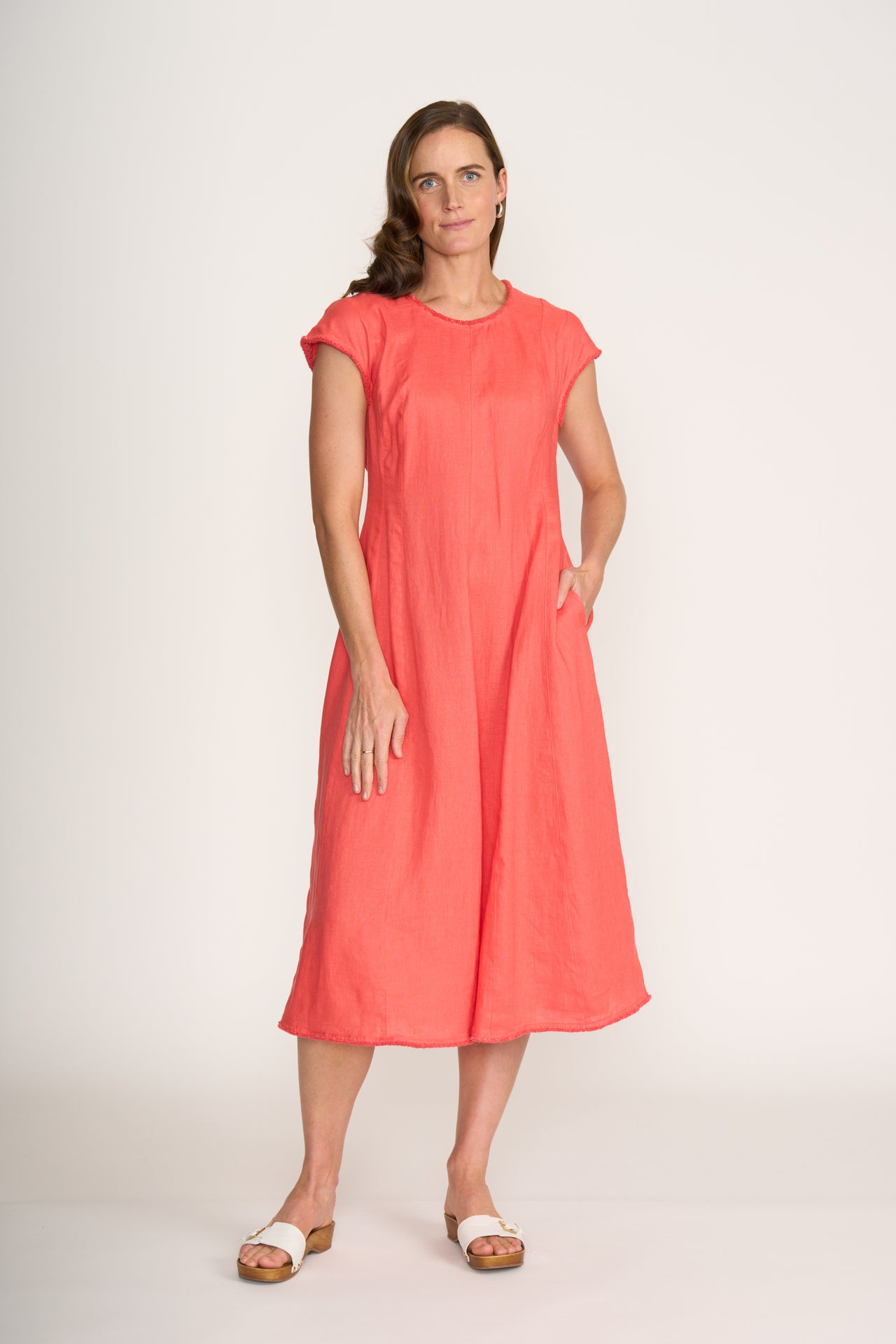 Foil Festival Event Dress - Melon