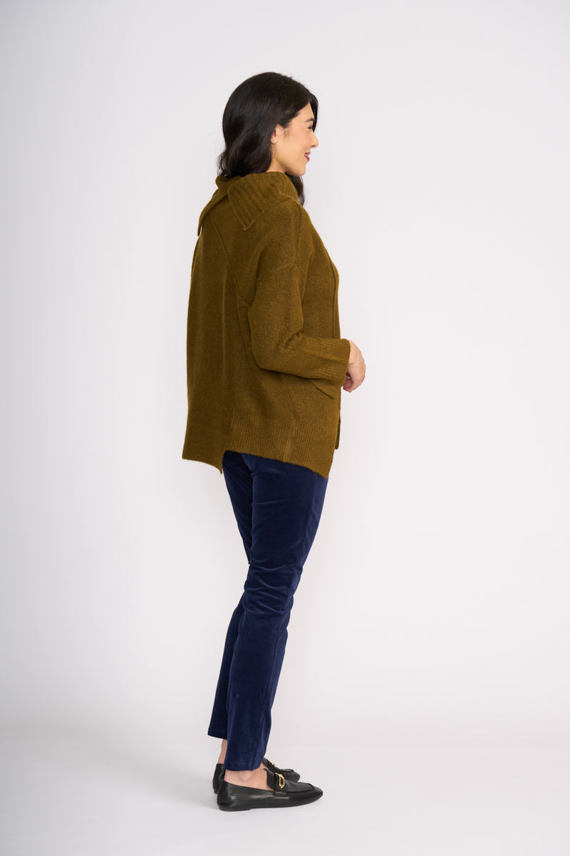 Foil 'A-Cute' Olive Sweater