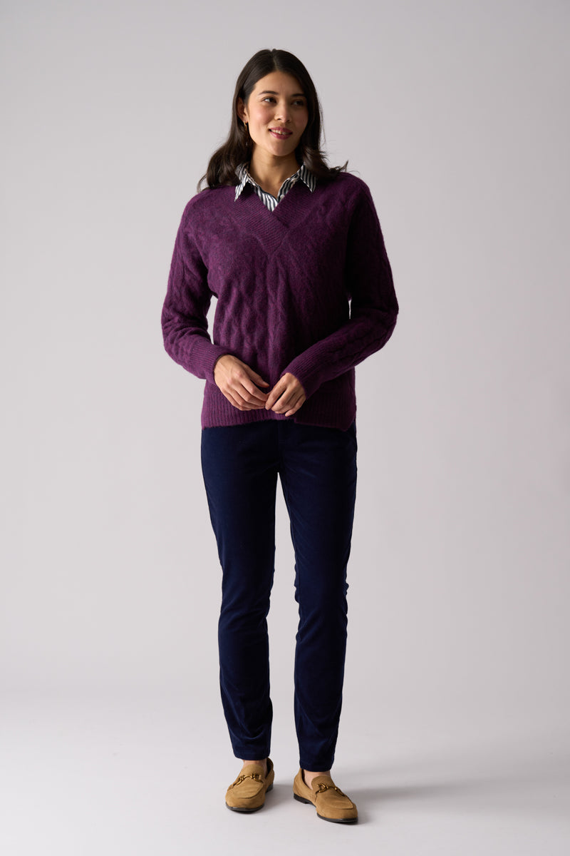 Foil 'Gauge Your Interest' Plumberry Jumper