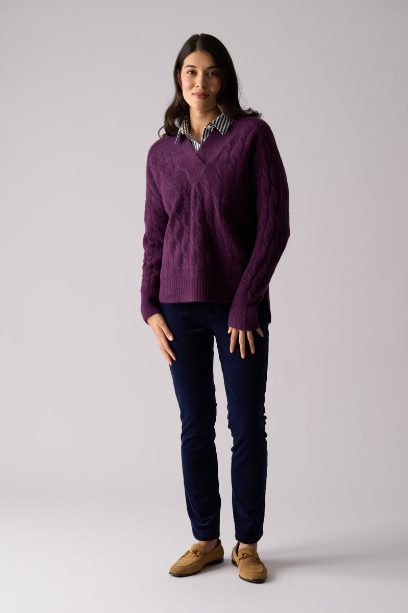 Foil 'Gauge Your Interest' Plumberry Jumper