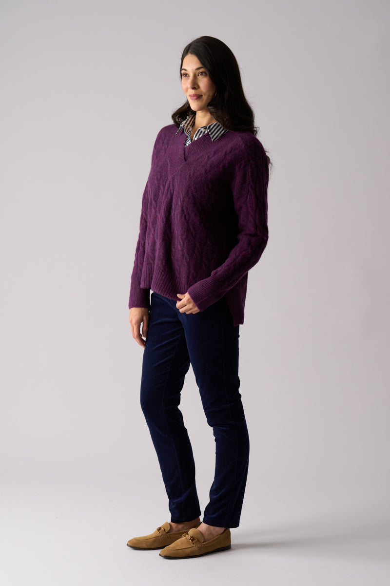 Foil 'Gauge Your Interest' Plumberry Sweater