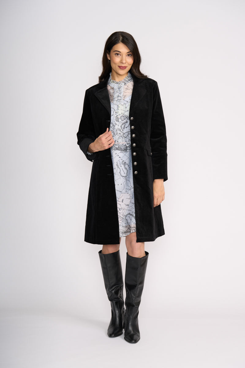 Foil 'Cordially Invited' Coat - Midnight