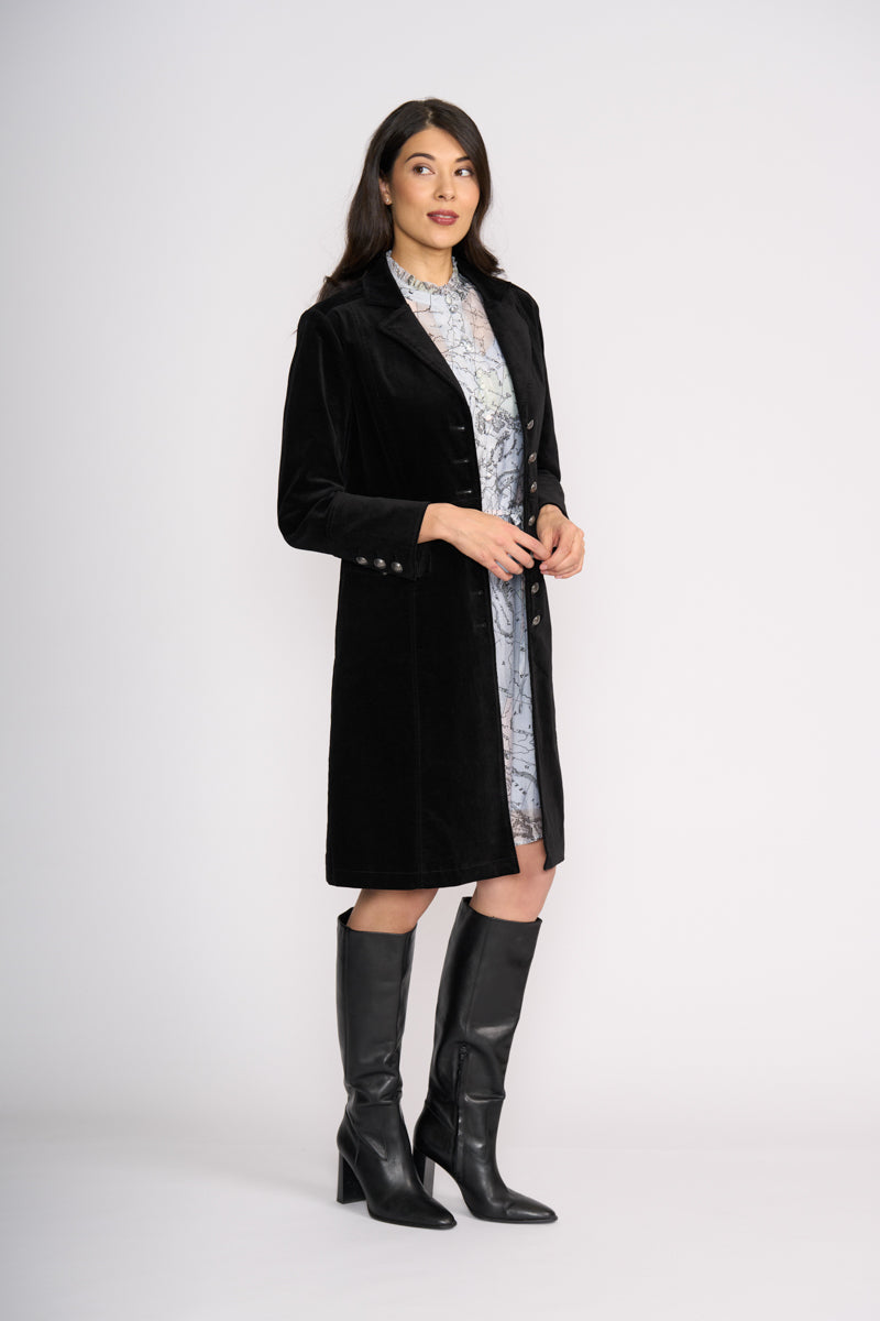 Foil 'Cordially Invited' Coat - Midnight