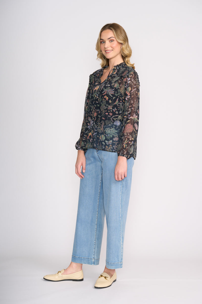 Foil 'Stepping Out' Blouse - Narnia
