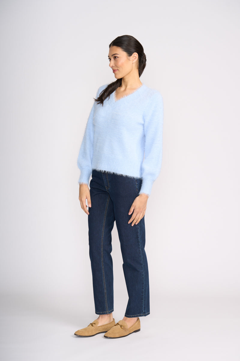 Foil 'Fluffin Cute V' Sky Sweater