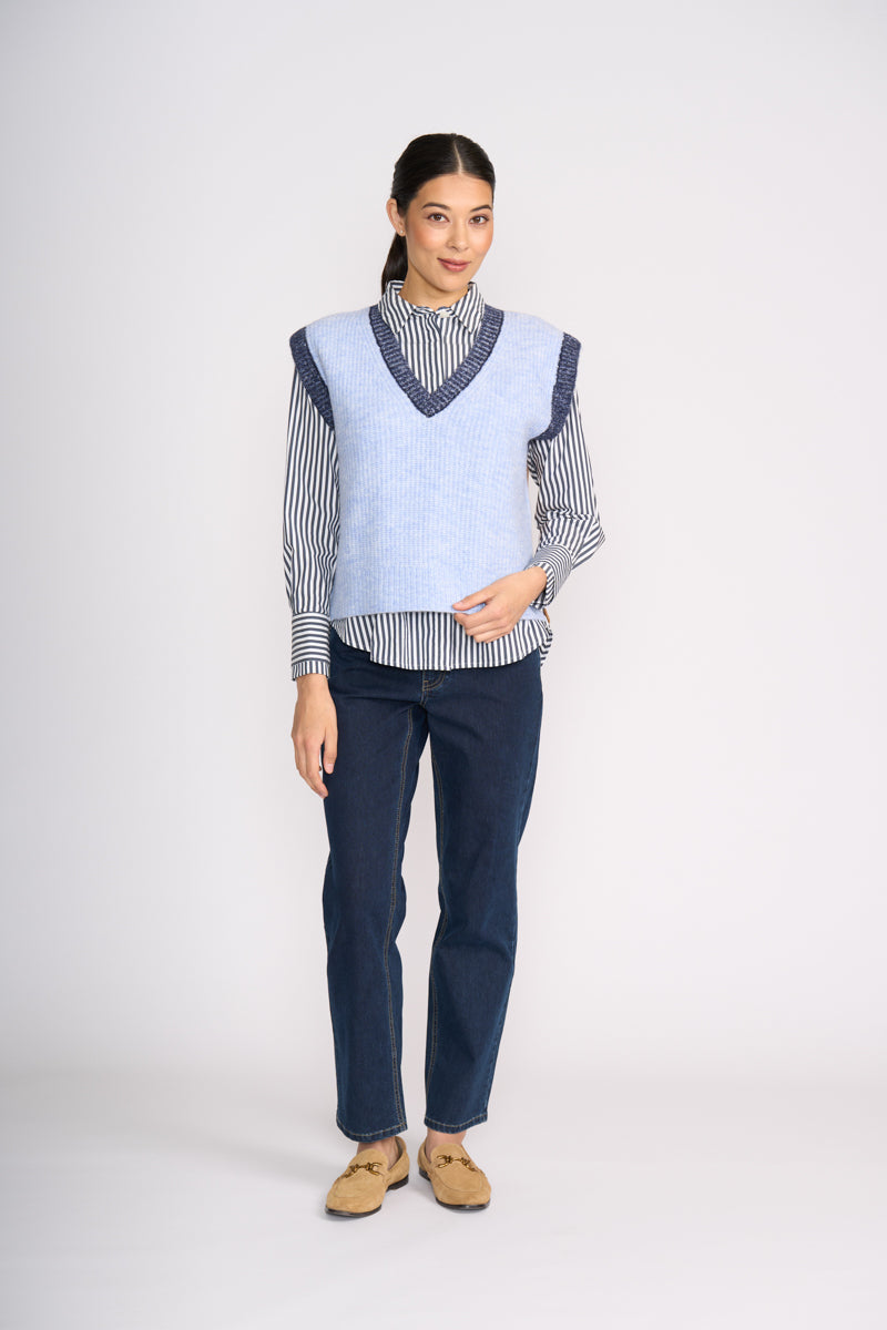 Foil 'Plush Love' Vest - Blue