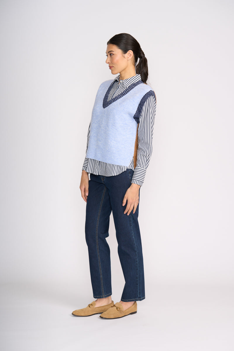 Foil 'Plush Love' Vest - Blue